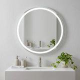 24" Round Lighted Frameless Anti Fog Bathroom Vanity Mirror