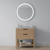 30" Round Lighted Frameless Anti Fog Bathroom Vanity Mirror