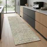 8' Beige And Black Checkered Area Rug