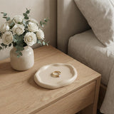 7" Peach Resin Handmade Round Trinket Tray
