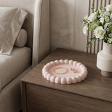 6" Pale Pink Resin Handmade Round Trinket Tray