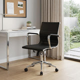 Black Adjustable Height Swivel Rolling Executive Office Chair