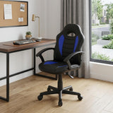 Blue Adjustable Height Swivel Rolling Gaming Chair