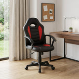 Red Adjustable Height Swivel Rolling Gaming Chair