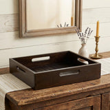 16" Black Solid Wood Organizing Box