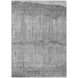 8' X 10' Gray And Silver Abstract Washable Indoor Outdoor Area Rug