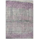 3' X 5' Lavender And Plum Abstract Washable Indoor Outdoor Area Rug