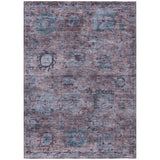 3' X 5' Plum And Brown Abstract Washable Indoor Outdoor Area Rug