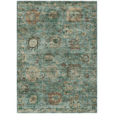3' X 5' Blue And Teal Blue Abstract Washable Indoor Outdoor Area Rug