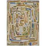 5' X 8' Beige And Copper Abstract Washable Indoor Outdoor Area Rug