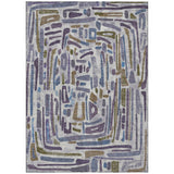 3' X 5' Purple And Brown Abstract Washable Indoor Outdoor Area Rug