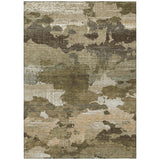 3' X 5' Khaki And Beige Abstract Washable Indoor Outdoor Area Rug