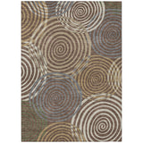 3' X 5' Chocolate And Beige Geometric Washable Indoor Outdoor Area Rug