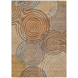 3' X 5' Copper And Orange Geometric Washable Indoor Outdoor Area Rug