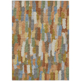 3' X 5' Copper And Chocolate Striped Washable Indoor Outdoor Area Rug