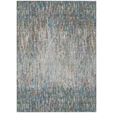 3' X 5' Green And Gray Striped Washable Indoor Outdoor Area Rug