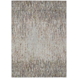 3' X 5' Gray And Beige Striped Washable Indoor Outdoor Area Rug