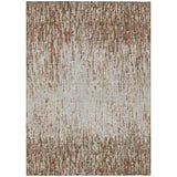 5' X 8' Orange And Copper Striped Washable Indoor Outdoor Area Rug