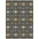 3' X 5' Black And Copper Oriental Washable Indoor Outdoor Area Rug