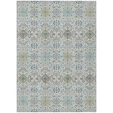 3' X 5' Ivory And Blue Oriental Washable Indoor Outdoor Area Rug