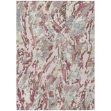 8' X 10' Blush And Pink Abstract Washable Indoor Outdoor Area Rug