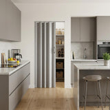 80" X 36" Gray PVC Accordion Door