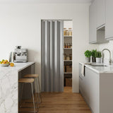 80" X 48" Gray PVC Accordion Door