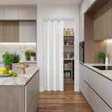 80" X 48" White PVC Accordion Door