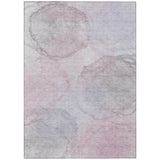 3' X 5' Blush And Gray Abstract Washable Indoor Outdoor Area Rug