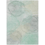 3' X 5' Mint Green And Teal Blue Abstract Washable Indoor Outdoor Area Rug