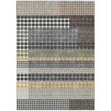 3' X 5' Black And Gray Geometric Washable Indoor Outdoor Area Rug