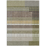 3' X 5' Olive Green And Brown Geometric Washable Indoor Outdoor Area Rug