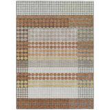 3' X 5' Orange And Copper Geometric Washable Indoor Outdoor Area Rug