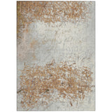 3' X 5' Copper And Beige Abstract Washable Indoor Outdoor Area Rug