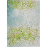 5' X 8' Lime Green And Ivory Abstract Washable Indoor Outdoor Area Rug
