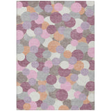 8' X 10' Blush And Pink Geometric Washable Indoor Outdoor Area Rug