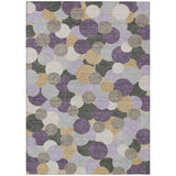5' X 8' Plum And Lavender Geometric Washable Indoor Outdoor Area Rug