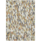 3' X 5' Beige And Taupe Abstract Washable Indoor Outdoor Area Rug