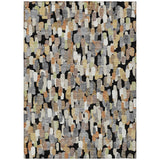 3' X 5' Black And Beige Abstract Washable Indoor Outdoor Area Rug