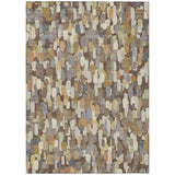 3' X 5' Chocolate And Beige Abstract Washable Indoor Outdoor Area Rug