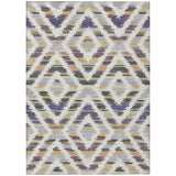 3' X 5' Purple And Lavender Tribal Washable Indoor Outdoor Area Rug