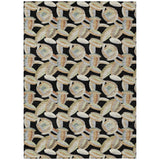 3' X 5' Black And Ivory Abstract Washable Indoor Outdoor Area Rug