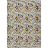3' X 5' Gray And Charcoal Abstract Washable Indoor Outdoor Area Rug