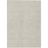 3' X 5' Beige And Ivory Geometric Washable Indoor Outdoor Area Rug