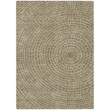 3' X 5' Coffee And Ivory Geometric Washable Indoor Outdoor Area Rug