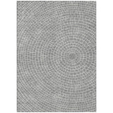 3' X 5' Gray And Ivory Geometric Washable Indoor Outdoor Area Rug