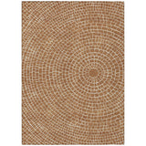 3' X 5' Rust And Ivory Geometric Washable Indoor Outdoor Area Rug
