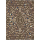 3' X 5' Brown And Copper Tribal Washable Indoor Outdoor Area Rug