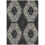 3' X 5' Charcoal And Gray Tribal Washable Indoor Outdoor Area Rug