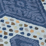 3' X 5' Navy Blue And Sky Blue Tribal Washable Indoor Outdoor Area Rug